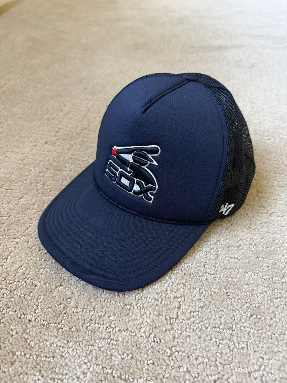 47 Brand Navy and Black White Sox Mesh Back Cap